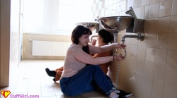 Cuffed in abandoned toilet