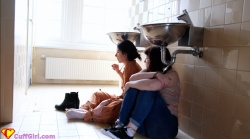 Cuffed in abandoned toilet